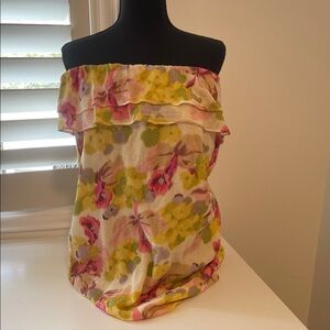 J. Crew Multicolor Floral Off-Shoulder Blouse